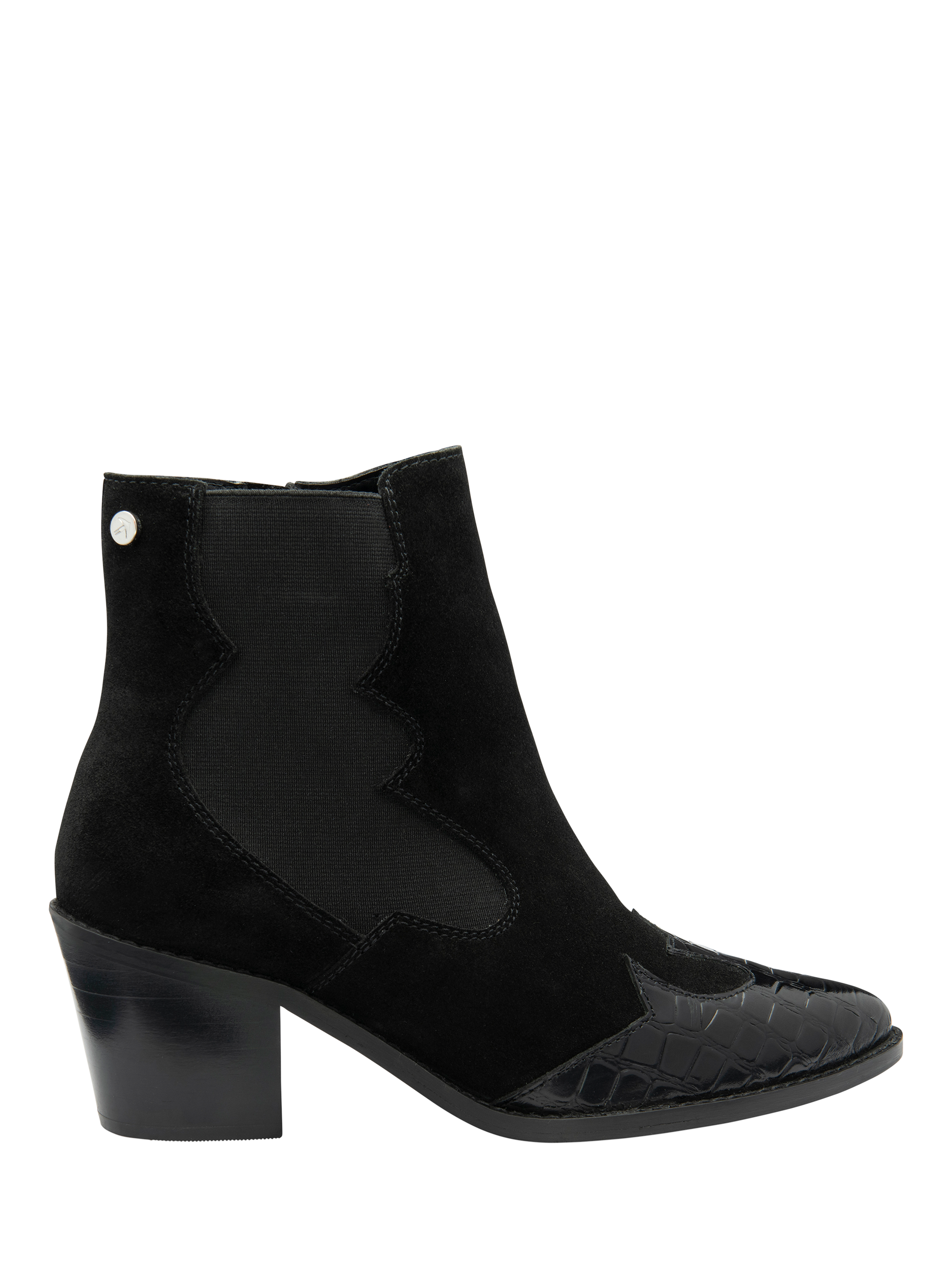 Ravel Esk Suede Cowboy Ankle Boots Black