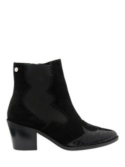 Ravel Esk Suede Cowboy Ankle Boots, Black, Black