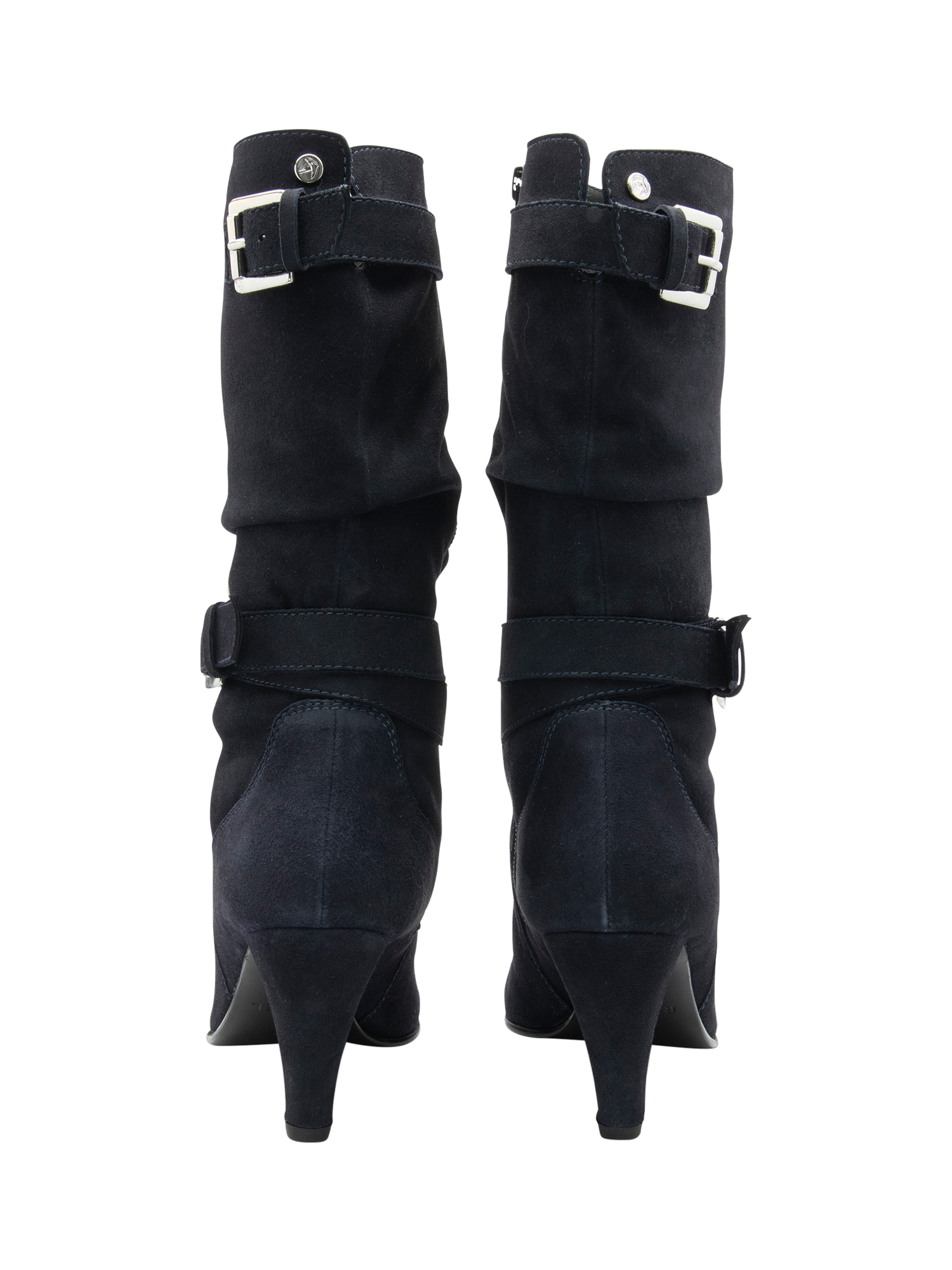 Product image 3 of 4, which shows Ravel Guise Suede Pointed Heeled Slouchy Boots, Navy, 4