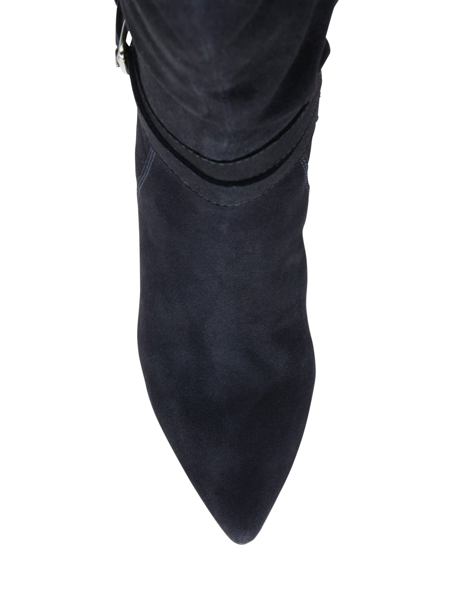 Product image 4 of 4, which shows Ravel Guise Suede Pointed Heeled Slouchy Boots, Navy, 4