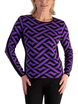chesca Geometric Panel Jumper, Black/Violet, Black/Violet