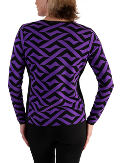 chesca Geometric Panel Jumper, Black/Violet - view 2, Black/Violet