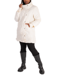 chesca Quilted High Neck Coat, Cream
