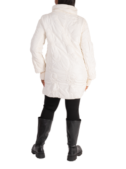 chesca Quilted High Neck Coat - view 2, Cream