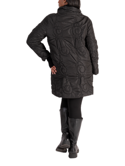 chesca Quilted High Neck Coat - view 2, Black