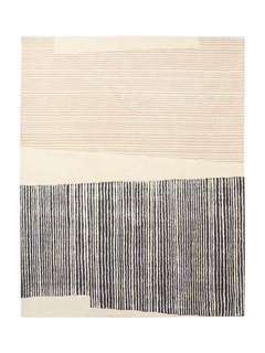 west elm Durban Stripe Rug, Charcoal, L244 x W152 cm