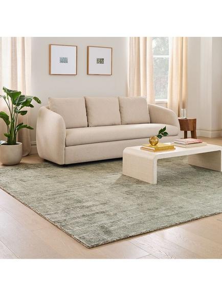 west elm Glimmer Wool Blend Rug - view 2, Evergreen