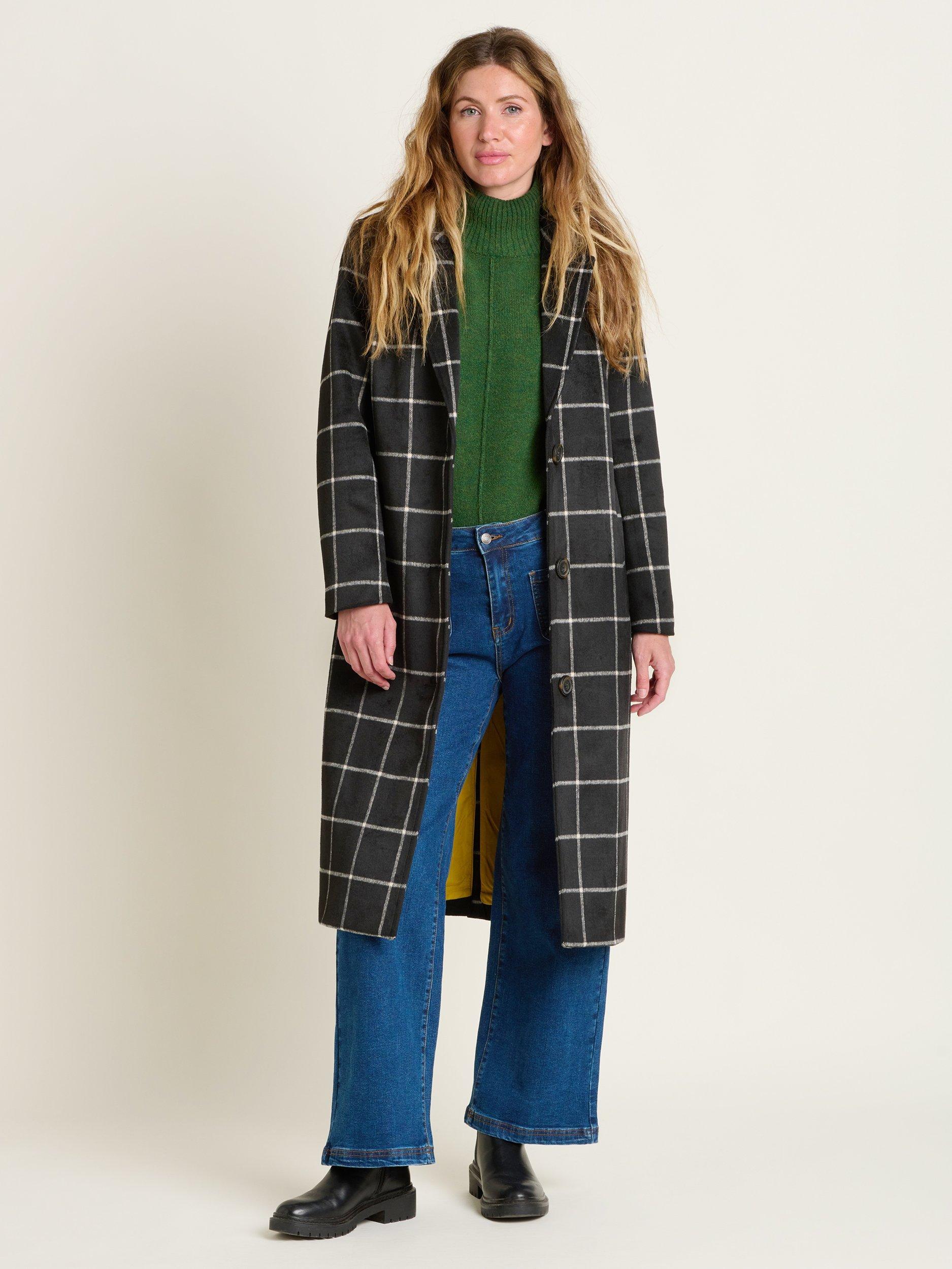 Product image 1 of 5, which shows Brakeburn Melbury Grid Wool Jacket, Black/White, 8