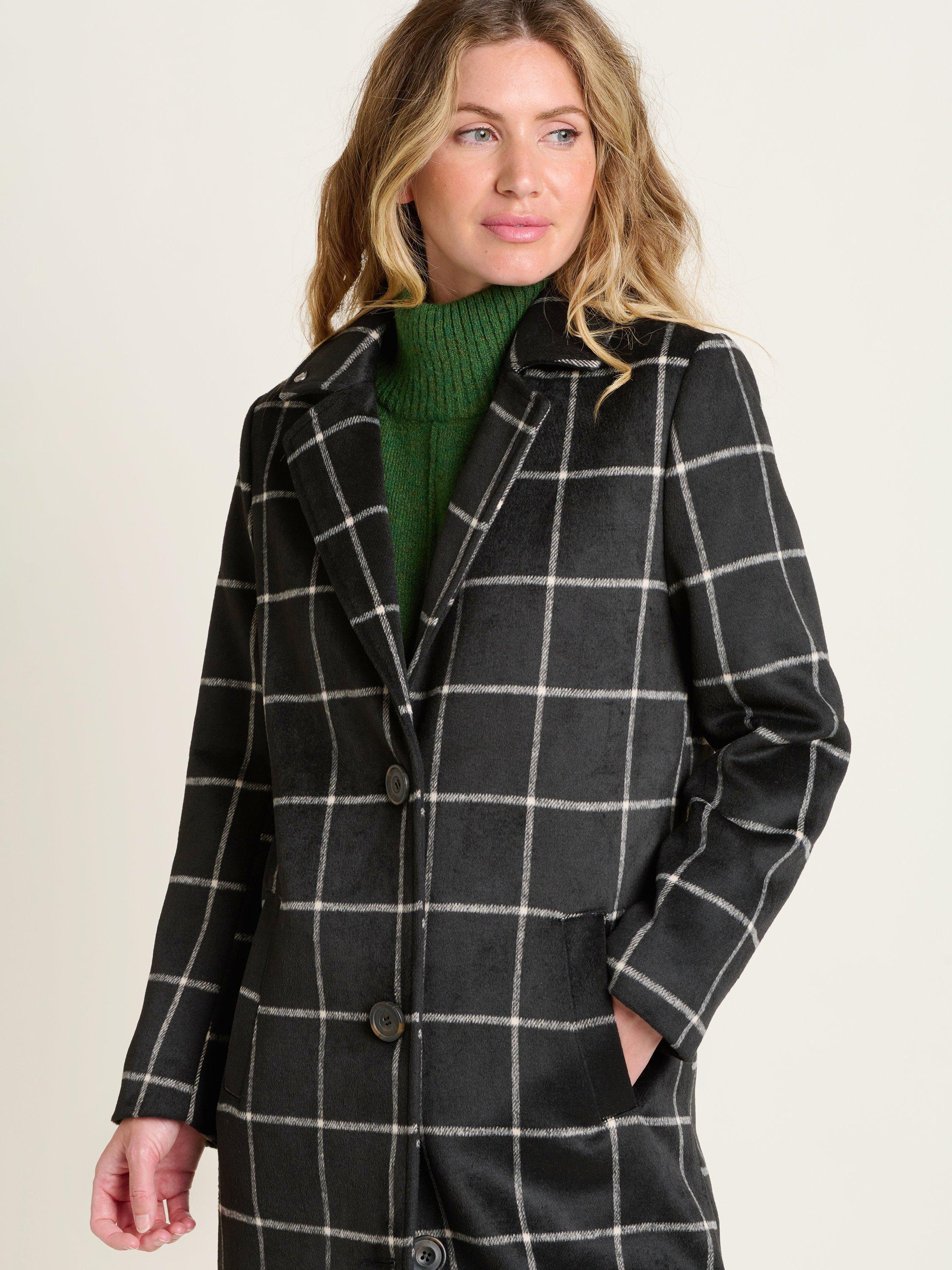Product image 5 of 5, which shows Brakeburn Melbury Grid Wool Jacket, Black/White, 8