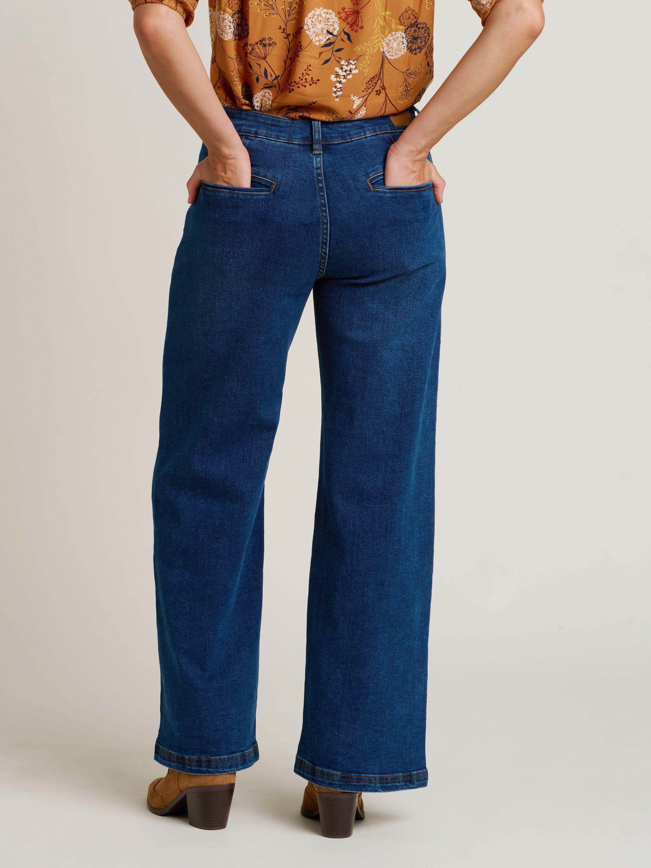 Product image 2 of 4, which shows Brakeburn Wide Straight Leg Jeans, Blue, 8