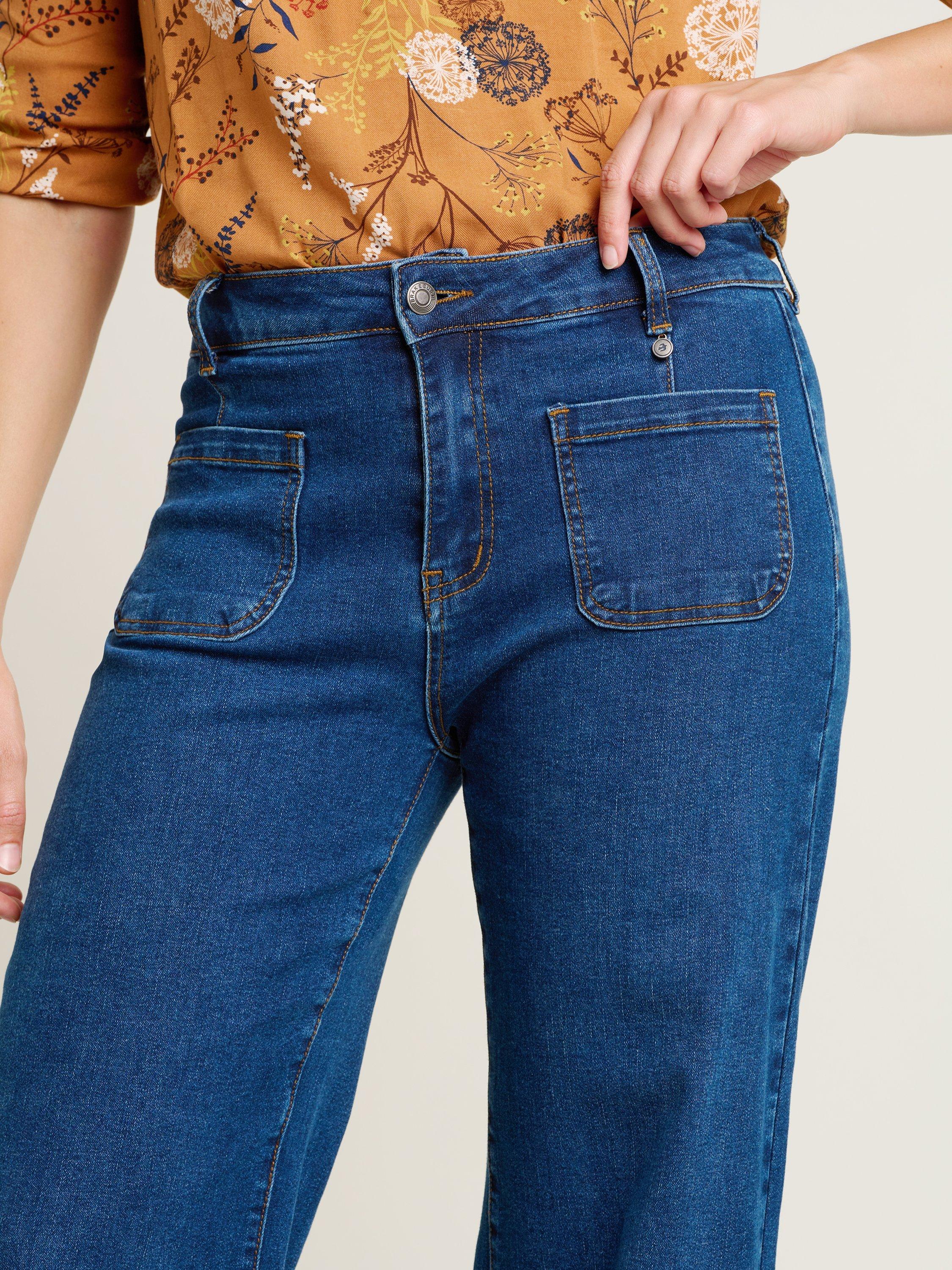 Product image 3 of 4, which shows Brakeburn Wide Straight Leg Jeans, Blue, 8