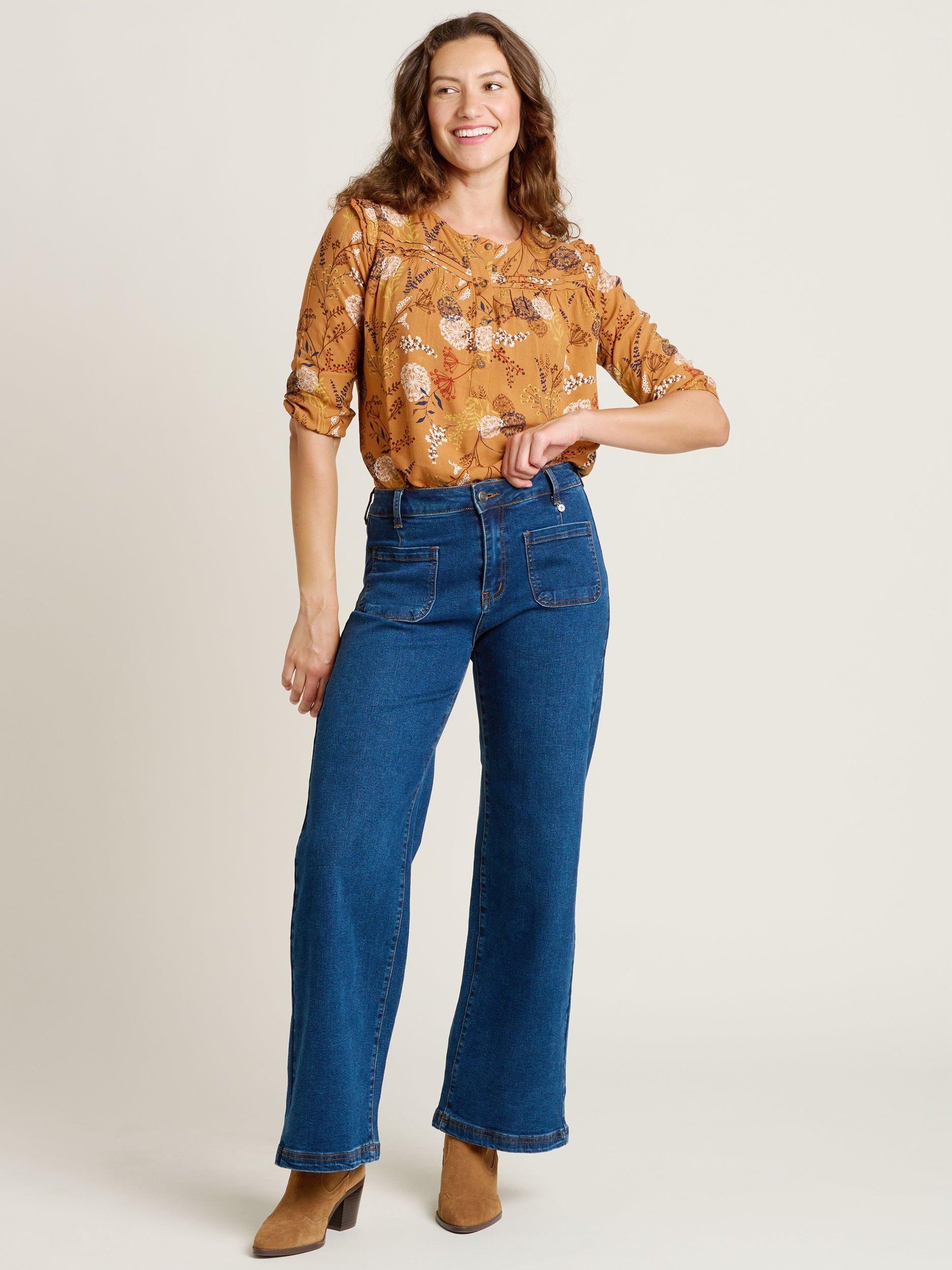 Product image 4 of 4, which shows Brakeburn Wide Straight Leg Jeans, Blue, 8