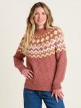 Brakeburn Chunky Knit Fair Isle Jumper, Rust/Multi