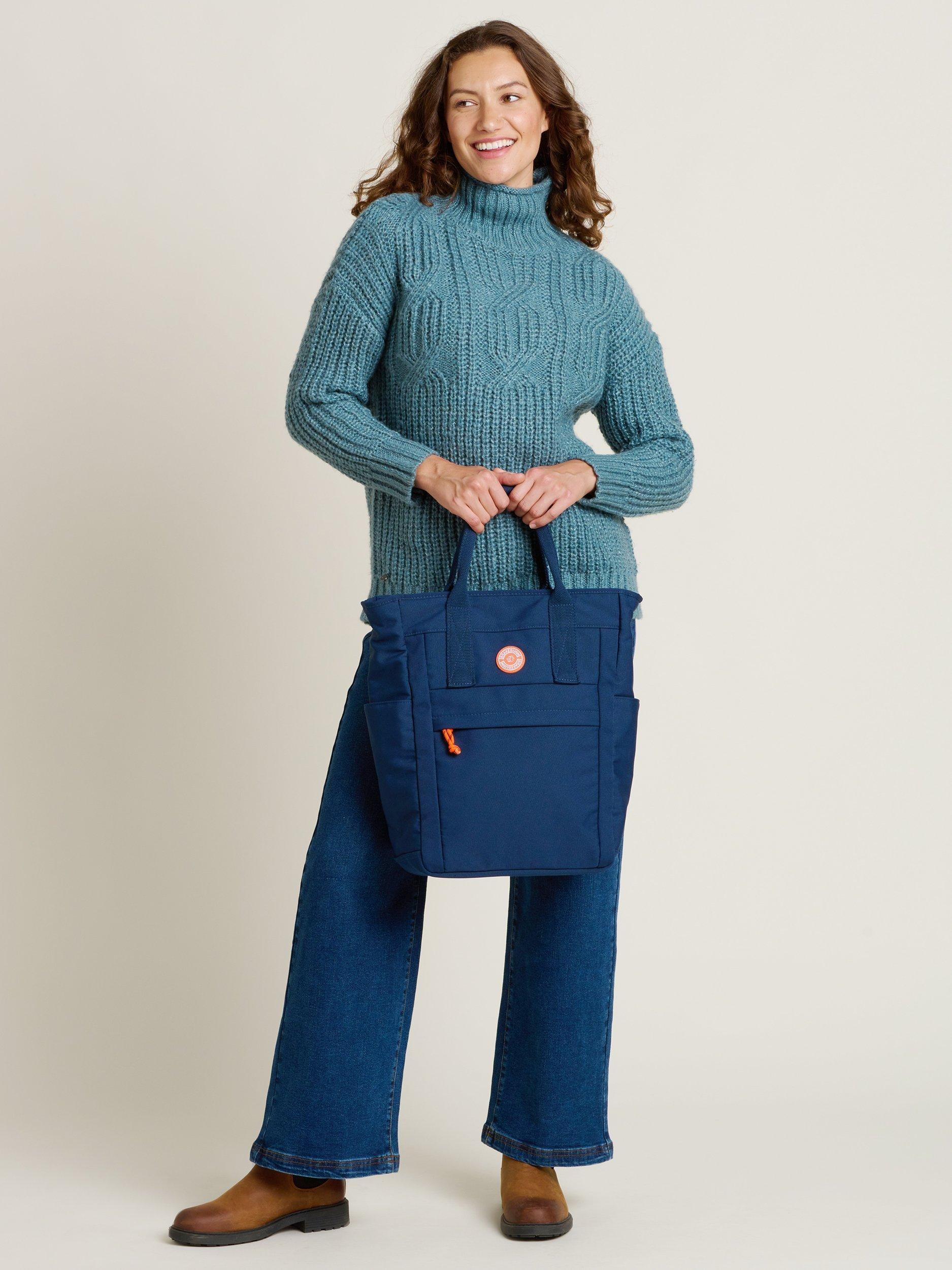 Product image 5 of 5, which shows Brakeburn Cable Knit Roll Neck Jumper, Ocean, 8