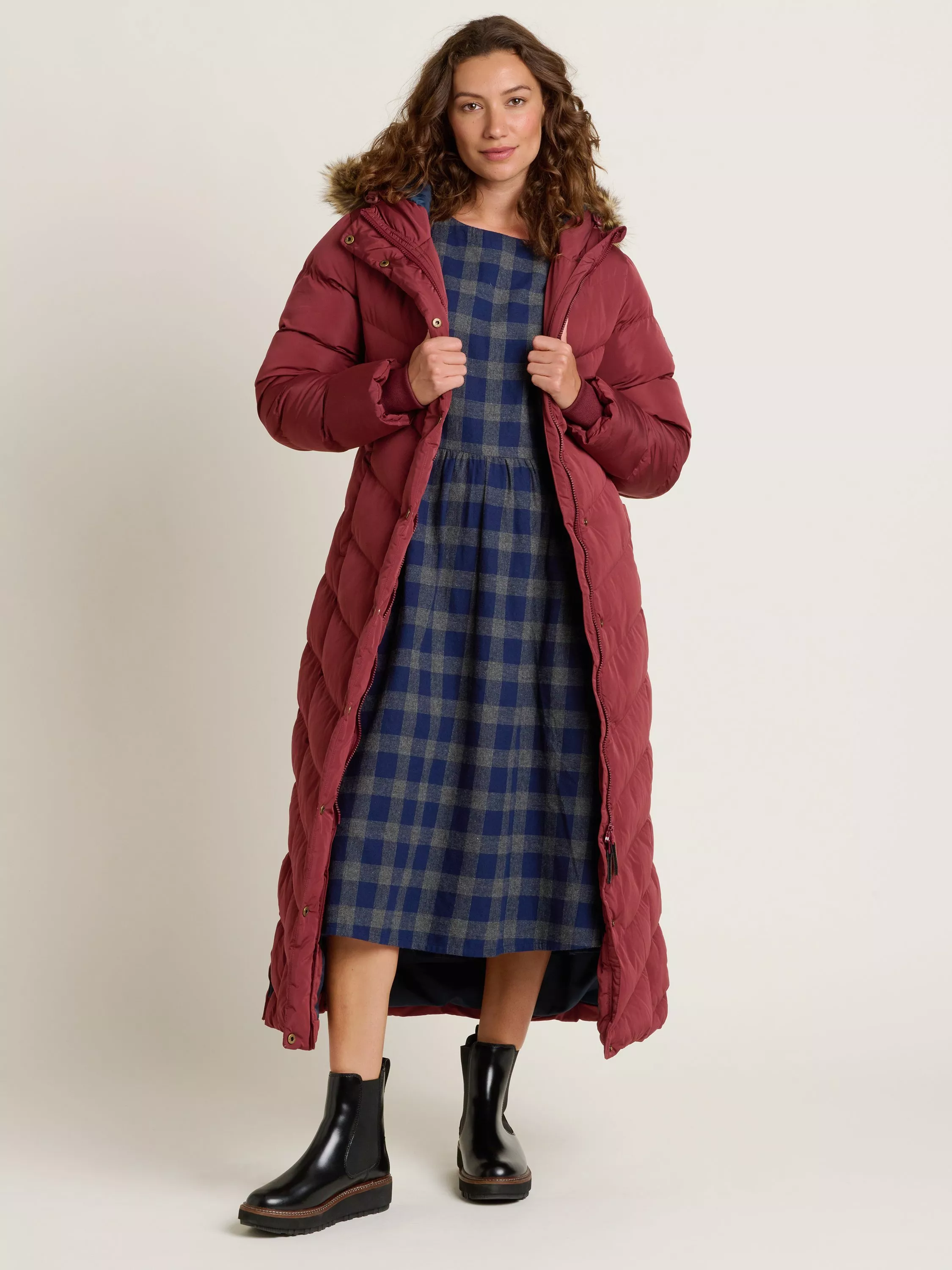 Burgundy longline coat best sale