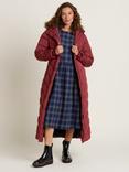 Brakeburn Slim Longline Puffer Coat, Burgundy