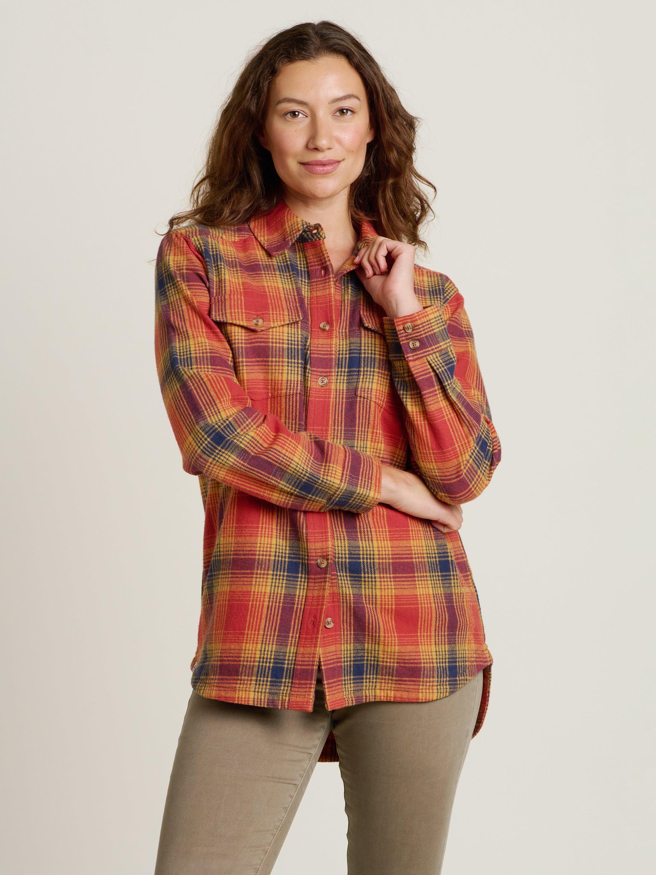Product image 1 of 4, which shows Brakeburn Cogden Plaid Check Shacket, Orange, 8