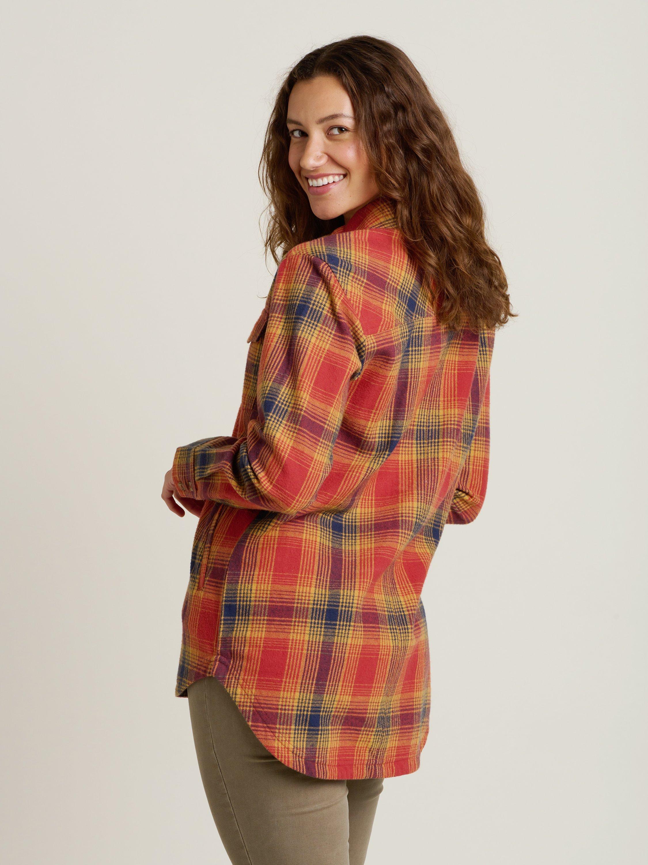 Product image 2 of 4, which shows Brakeburn Cogden Plaid Check Shacket, Orange, 8