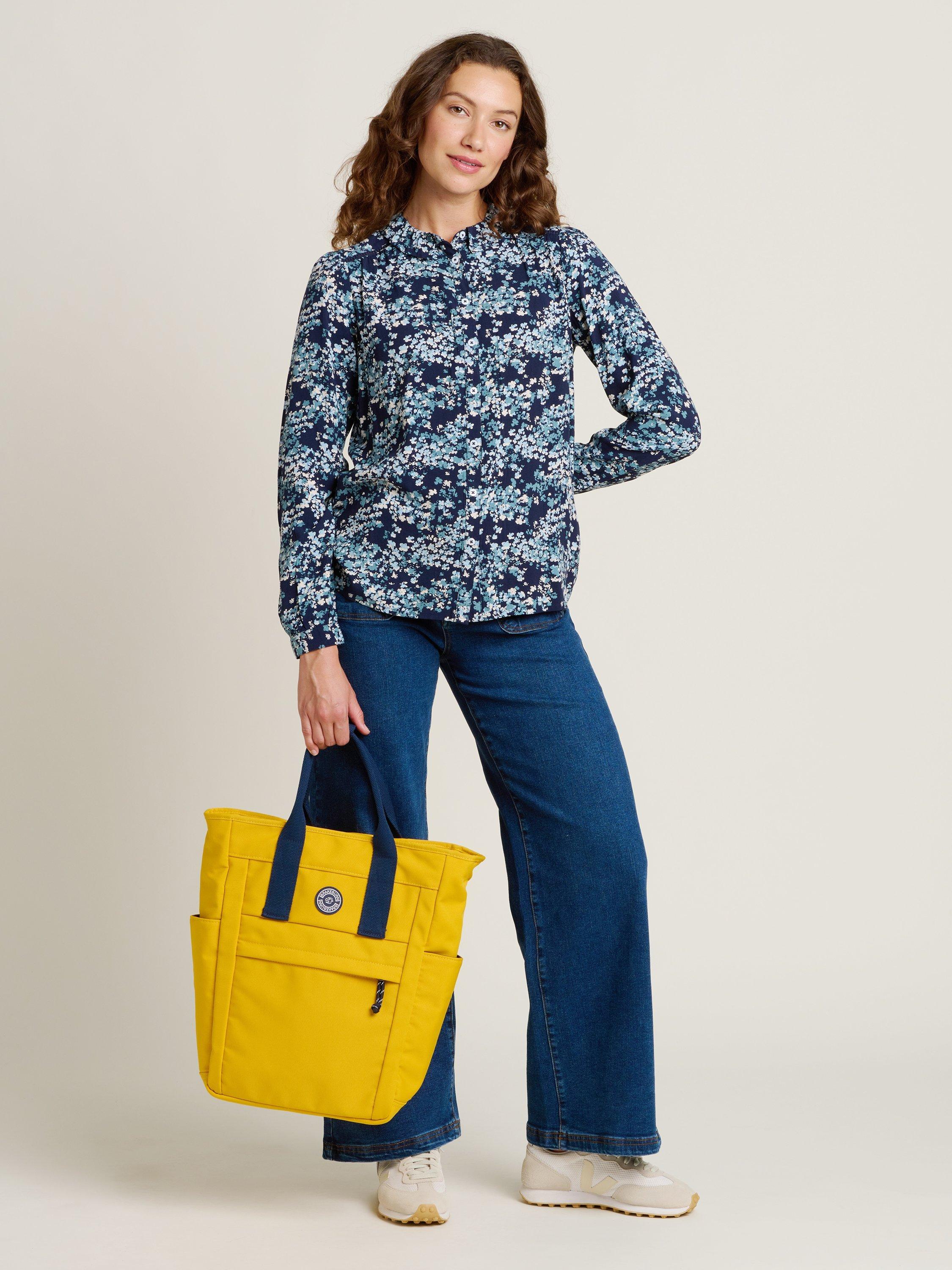 Product image 4 of 4, which shows Brakeburn Jasmine Abstract Floral Shirt, Blue, 8