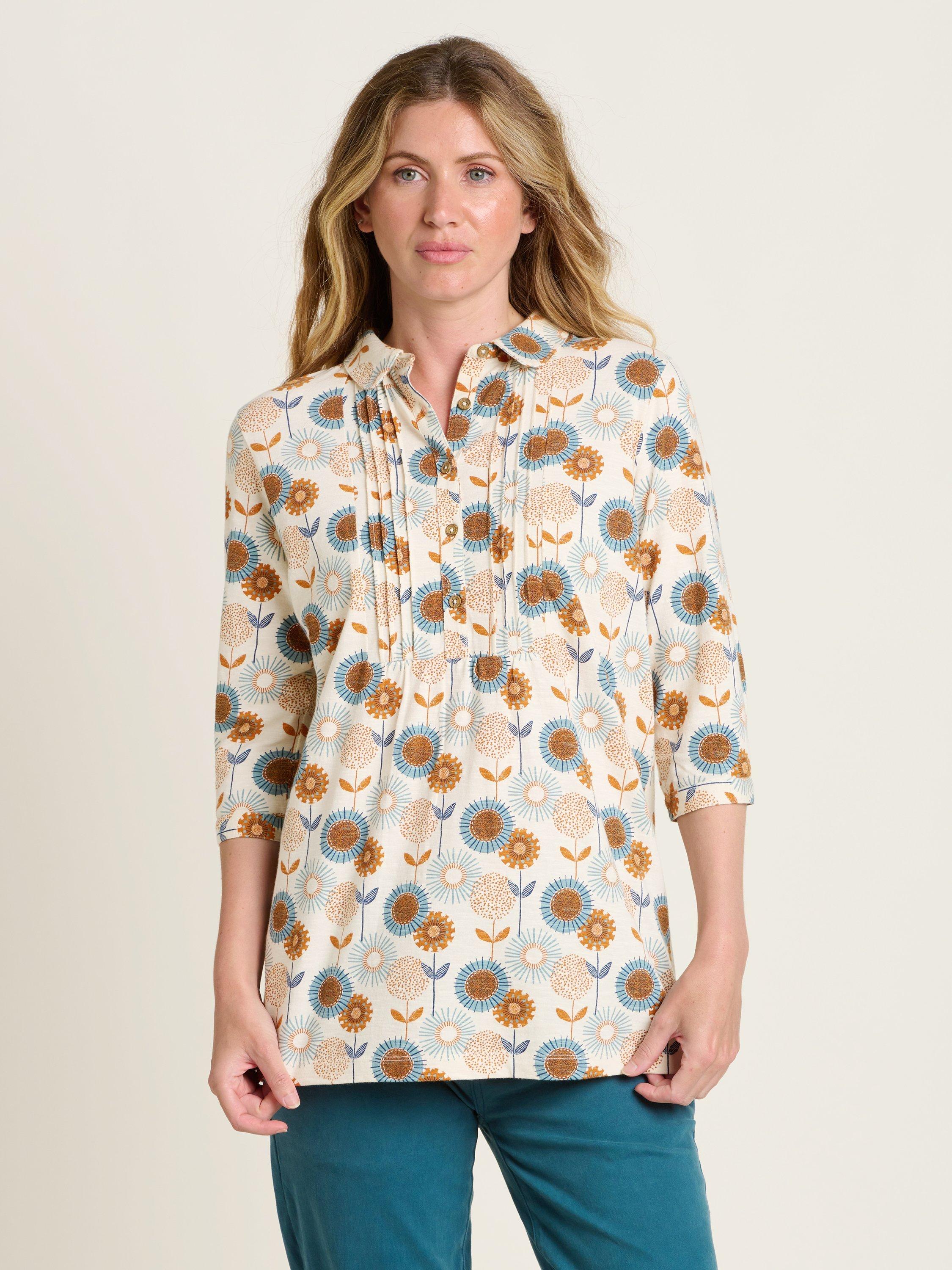 Product image 1 of 4, which shows Brakeburn Freya Floral Tunic Top, Cream/Multi, 8