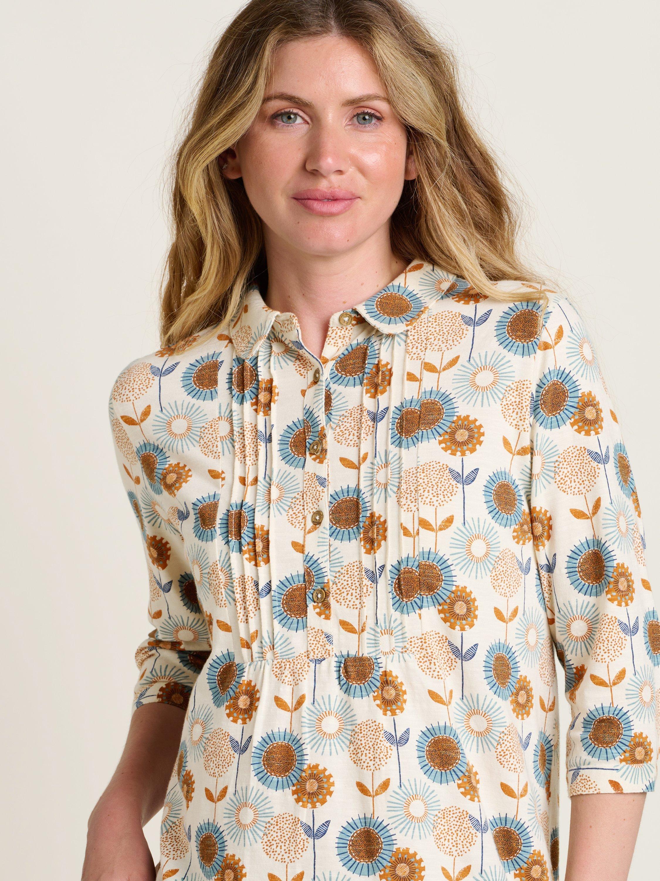Product image 3 of 4, which shows Brakeburn Freya Floral Tunic Top, Cream/Multi, 8