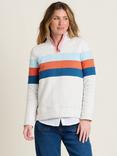 Brakeburn Chest Stripe Half Zip Sweatshirt, Ecru, Ecru
