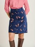 Brakeburn Floral Corduroy Mini Skirt, Navy