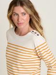 Brakeburn Bella Breton Stripe Top, Cream/Orange