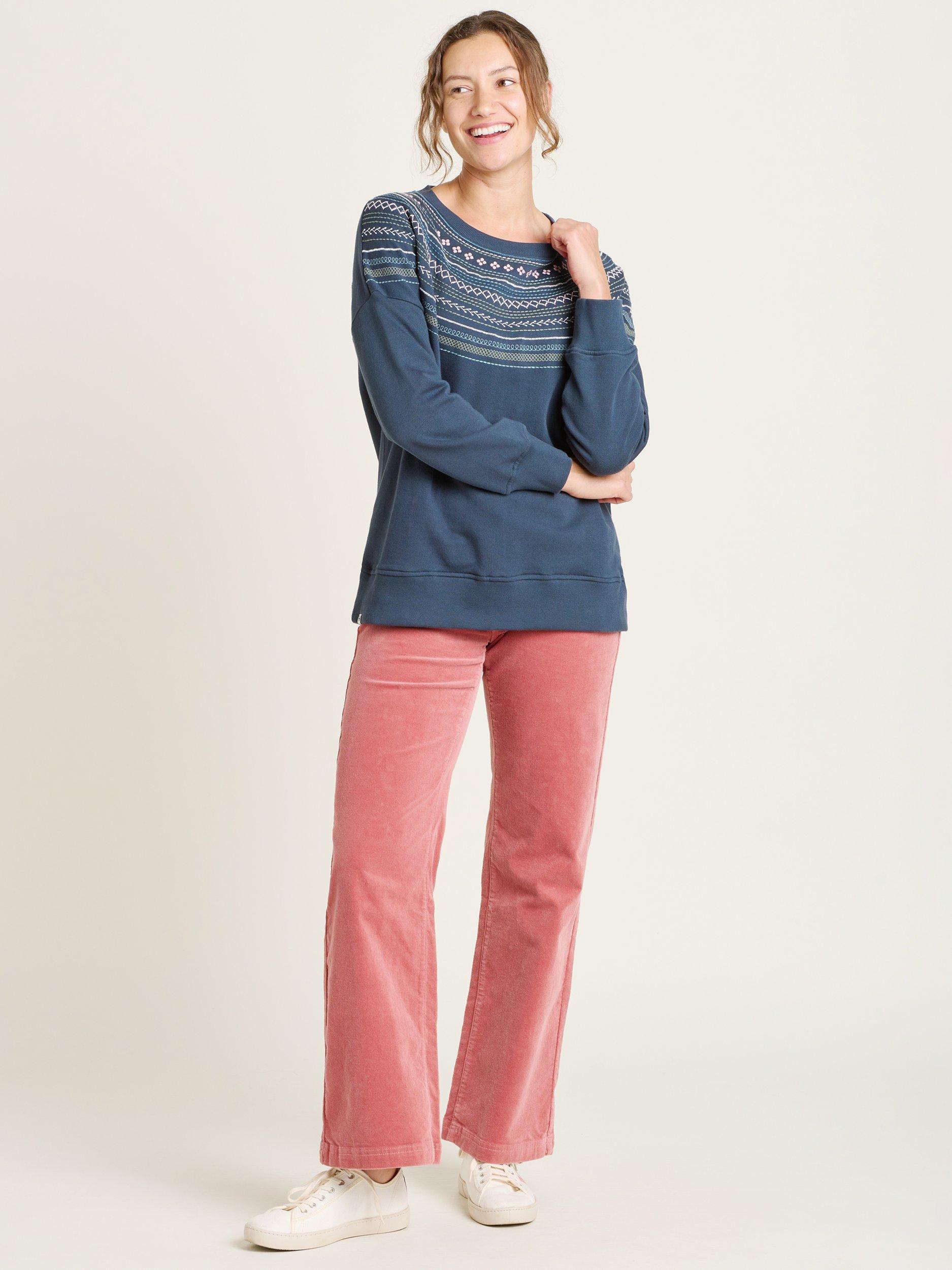 Product image 4 of 4, which shows Brakeburn Embroidered Neckline Sweatshirt, Blue, 8