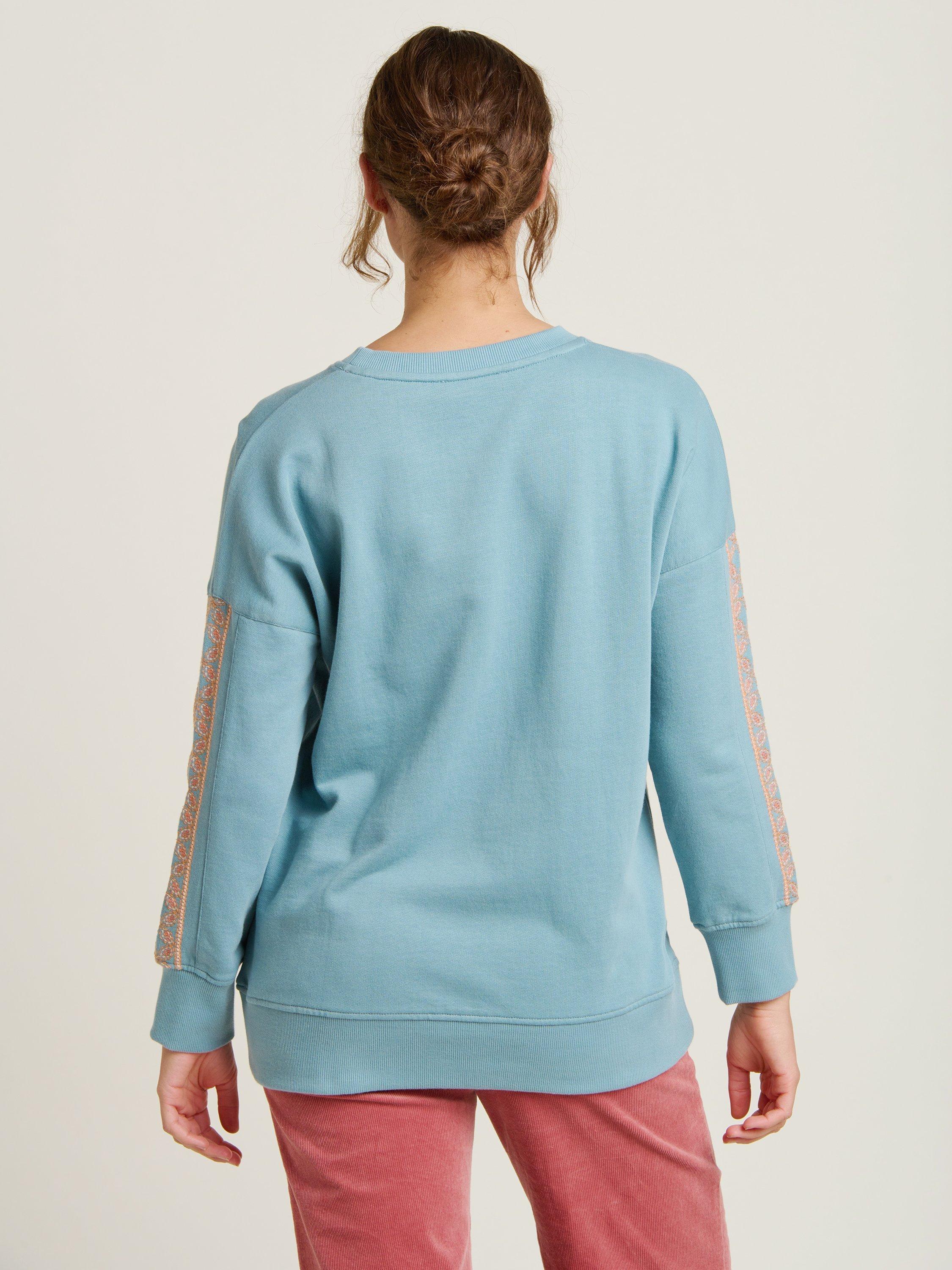 Product image 2 of 4, which shows Brakeburn Embroidered Crew Sweatshirt, Blue, 8