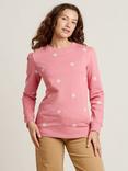 Brakeburn Floral Embroidered Crew Sweatshirt, Pink