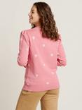 Brakeburn Floral Embroidered Crew Sweatshirt, Pink