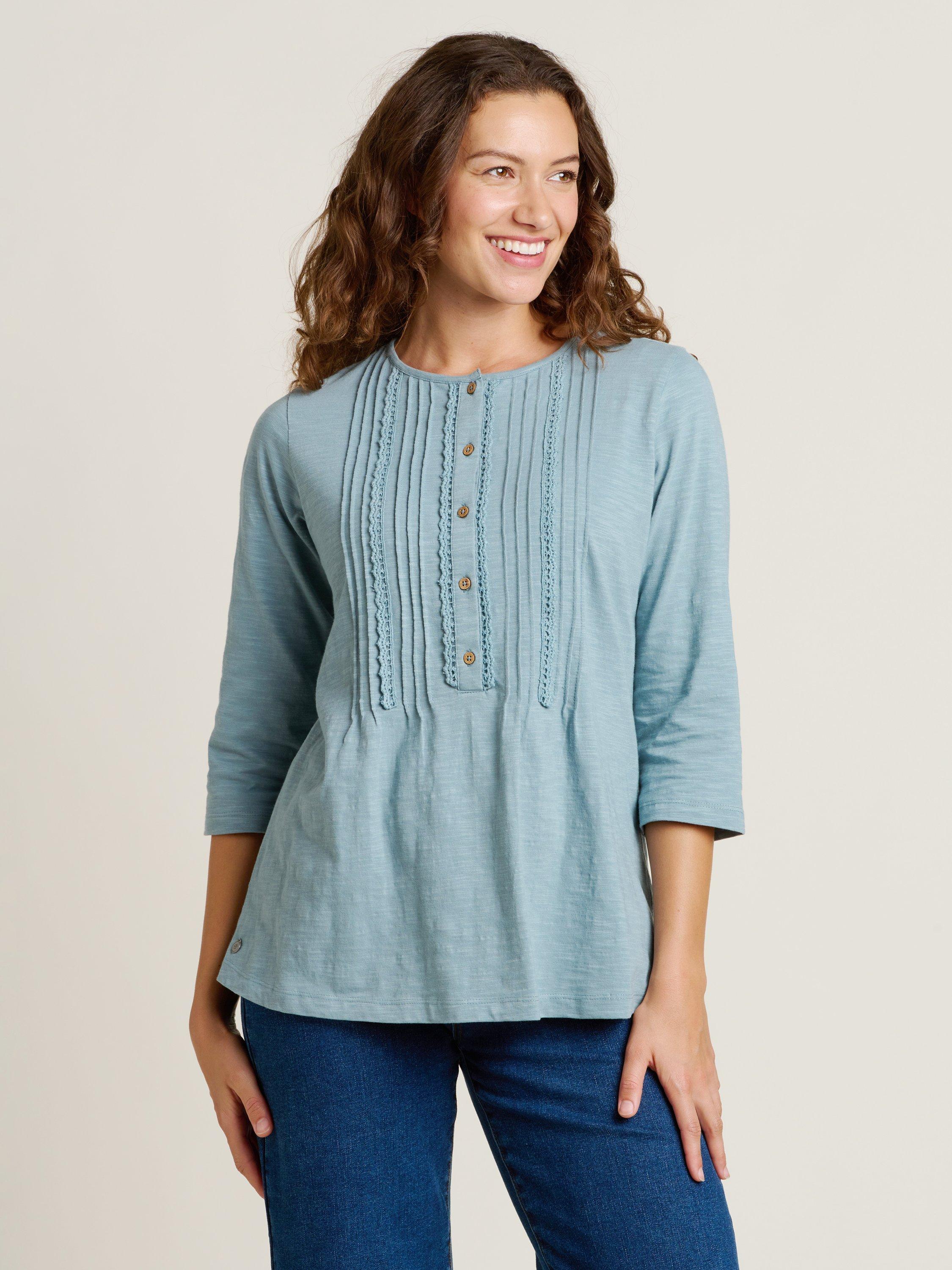 Product image 1 of 4, which shows Brakeburn Folke Long Sleeve Top, Blue, 8