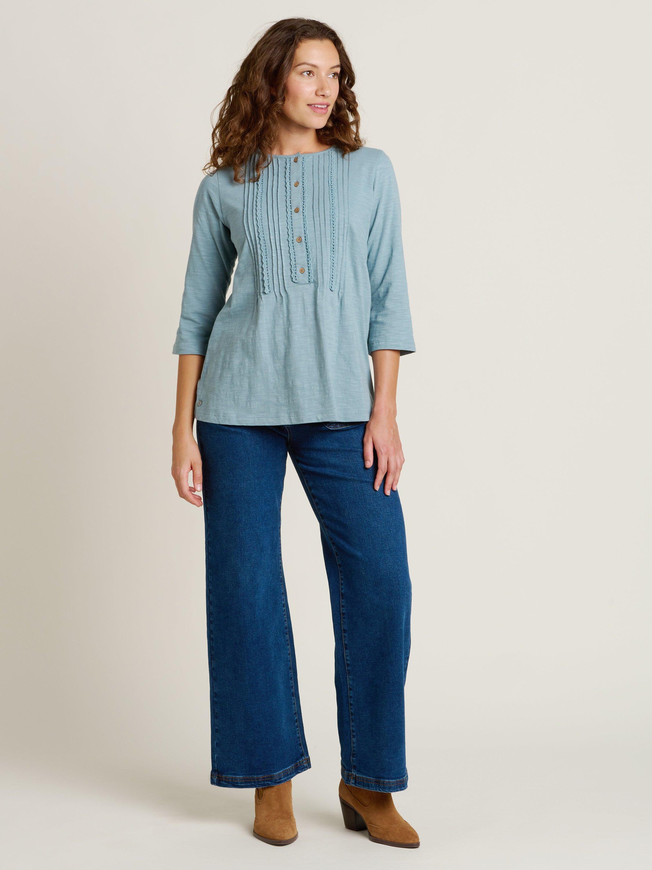 Product image 4 of 4, which shows Brakeburn Folke Long Sleeve Top, Blue, 8