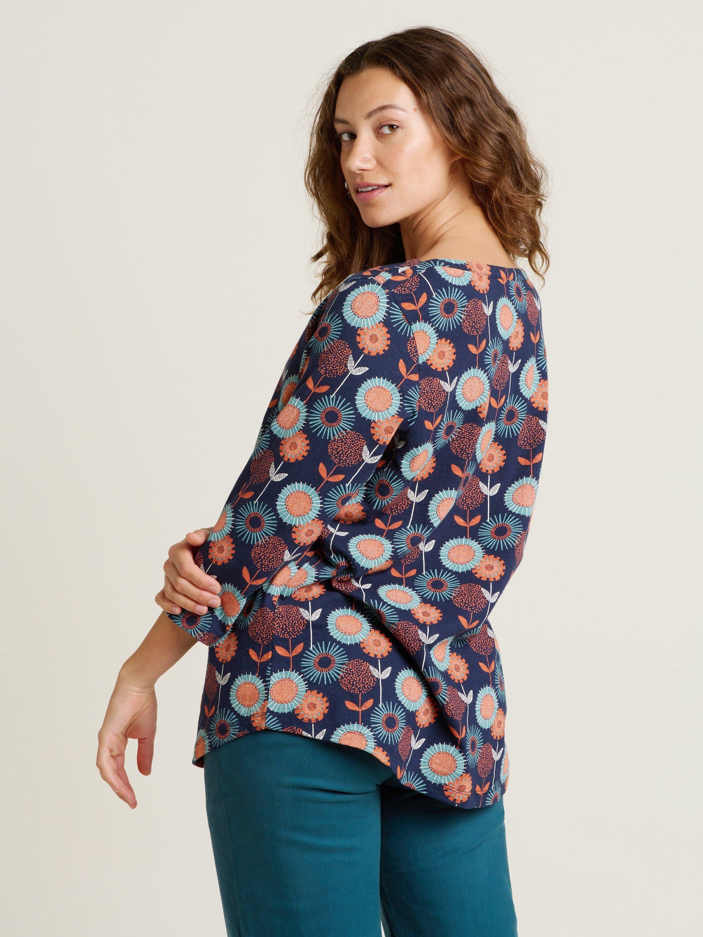 Product image 2 of 5, which shows Brakeburn Freya Floral Top, Navy/Multi, 8