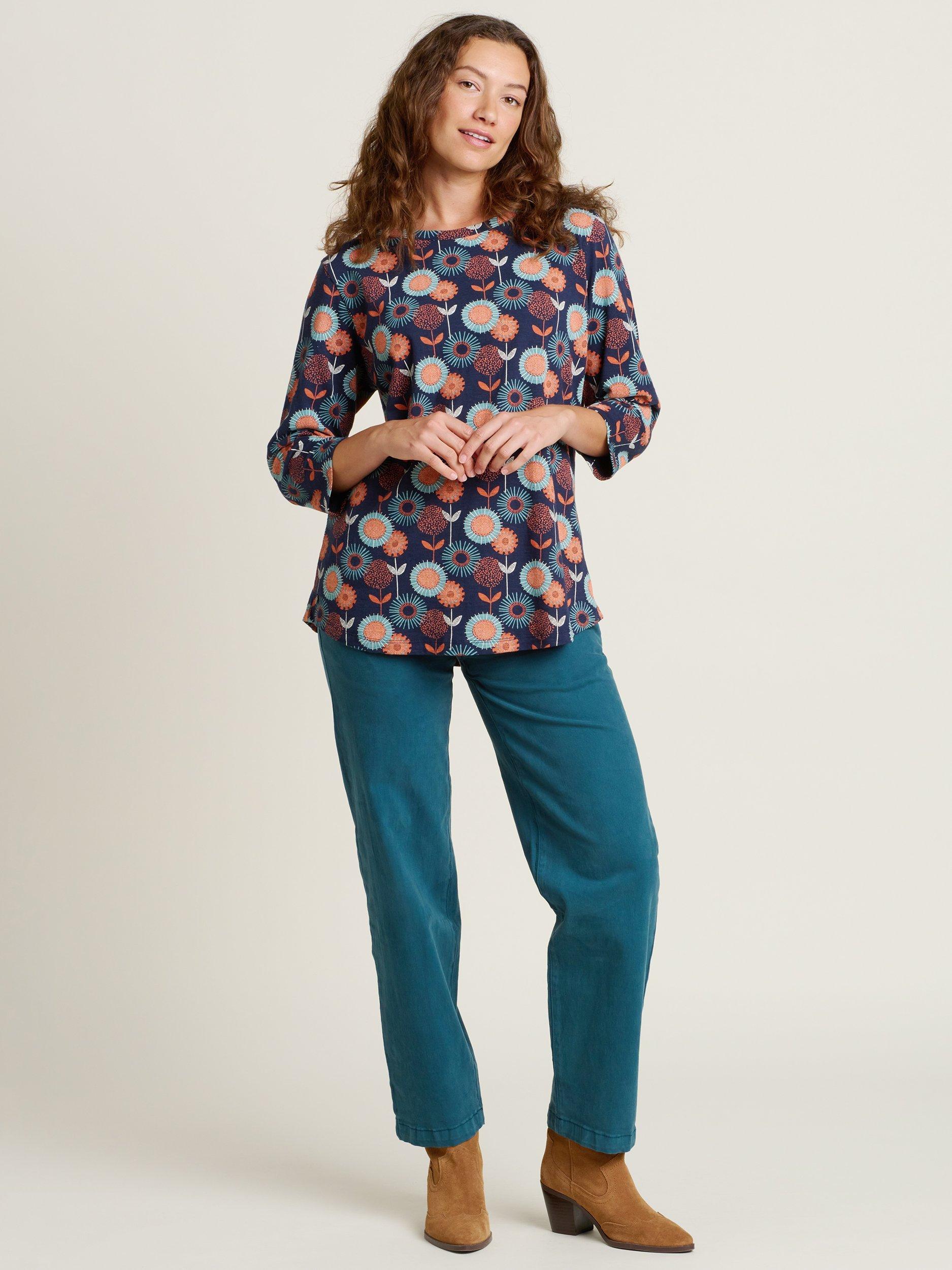 Product image 4 of 5, which shows Brakeburn Freya Floral Top, Navy/Multi, 8