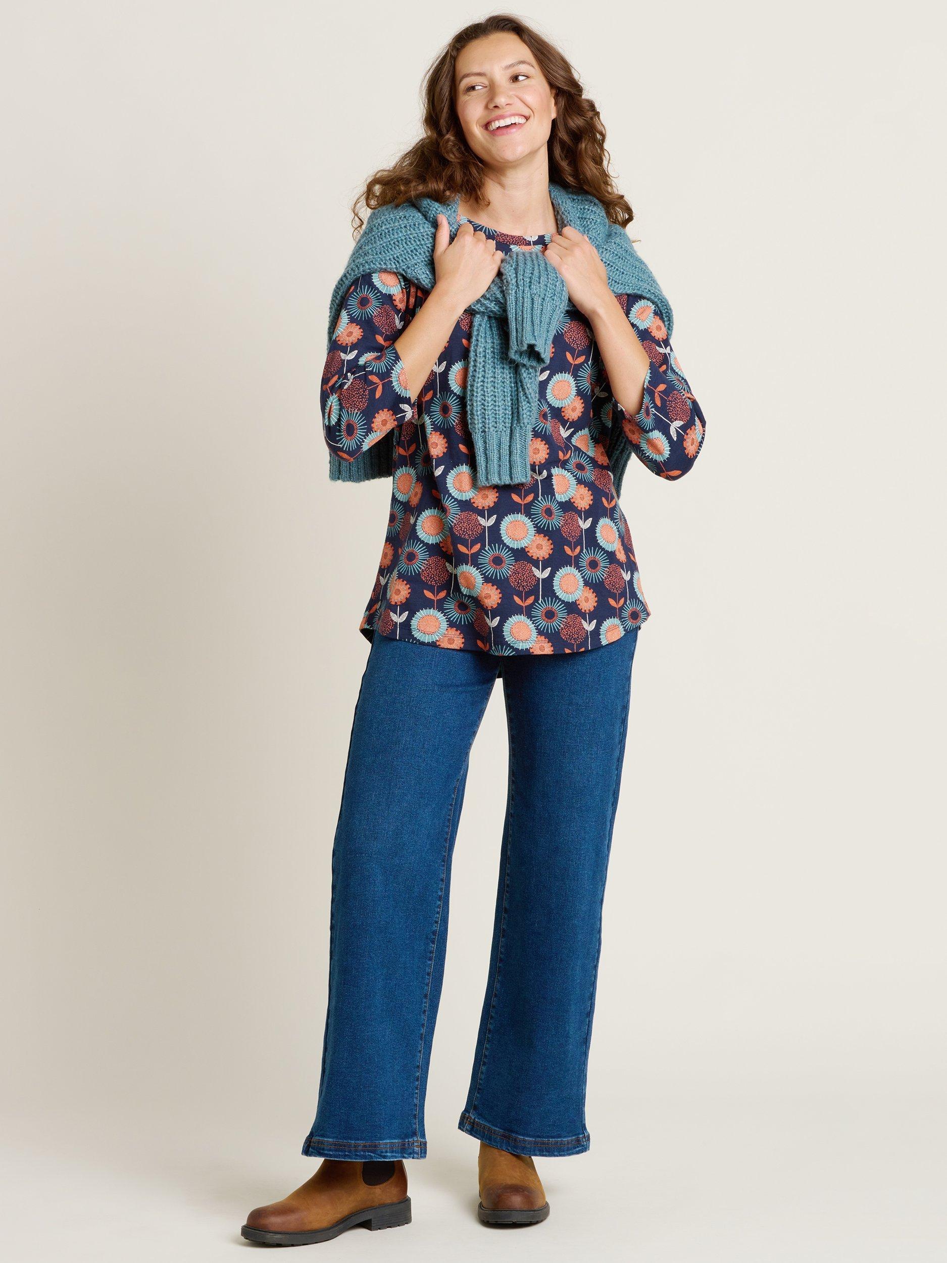 Product image 5 of 5, which shows Brakeburn Freya Floral Top, Navy/Multi, 8