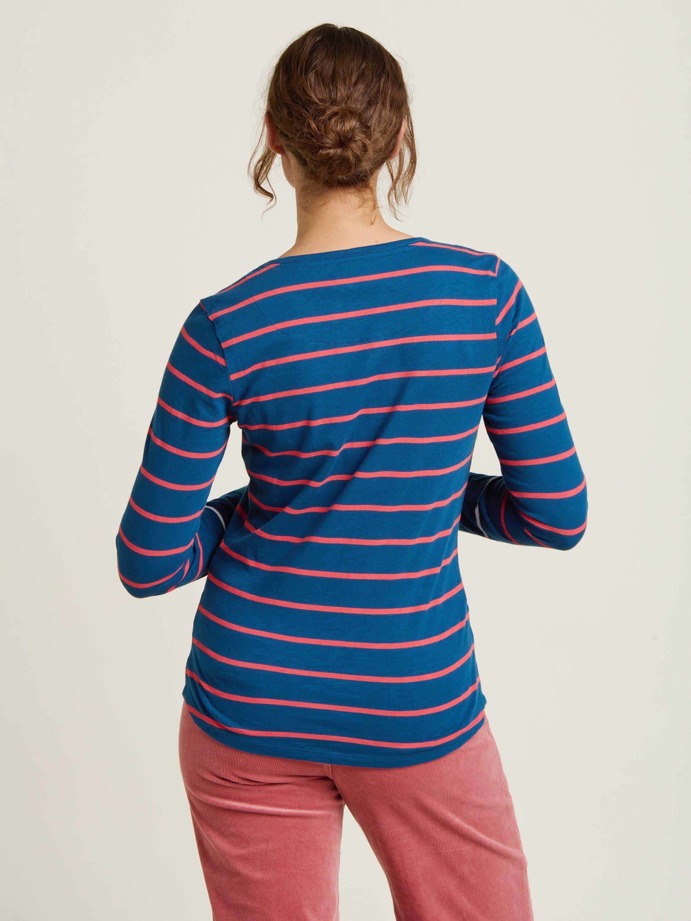 Product image 2 of 4, which shows Brakeburn Stripe Long Sleeve Top, Navy, 8