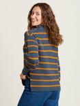 Brakeburn Stripe 1/4 Zip Jumper, Navy/Orange