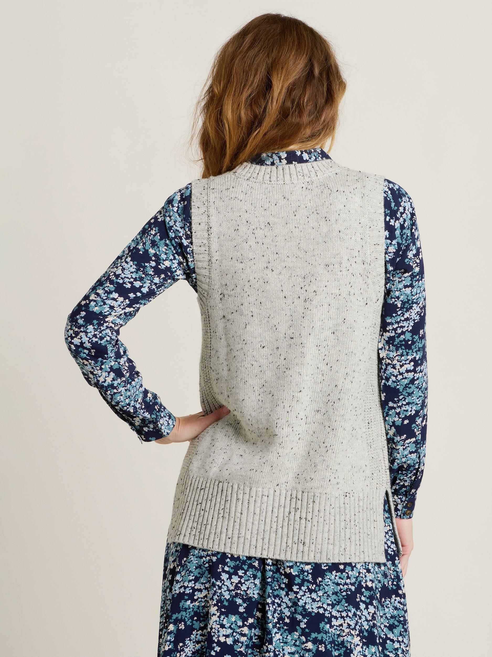 Product image 2 of 4, which shows Brakeburn Nep Knitted Vest Top, Grey, 8