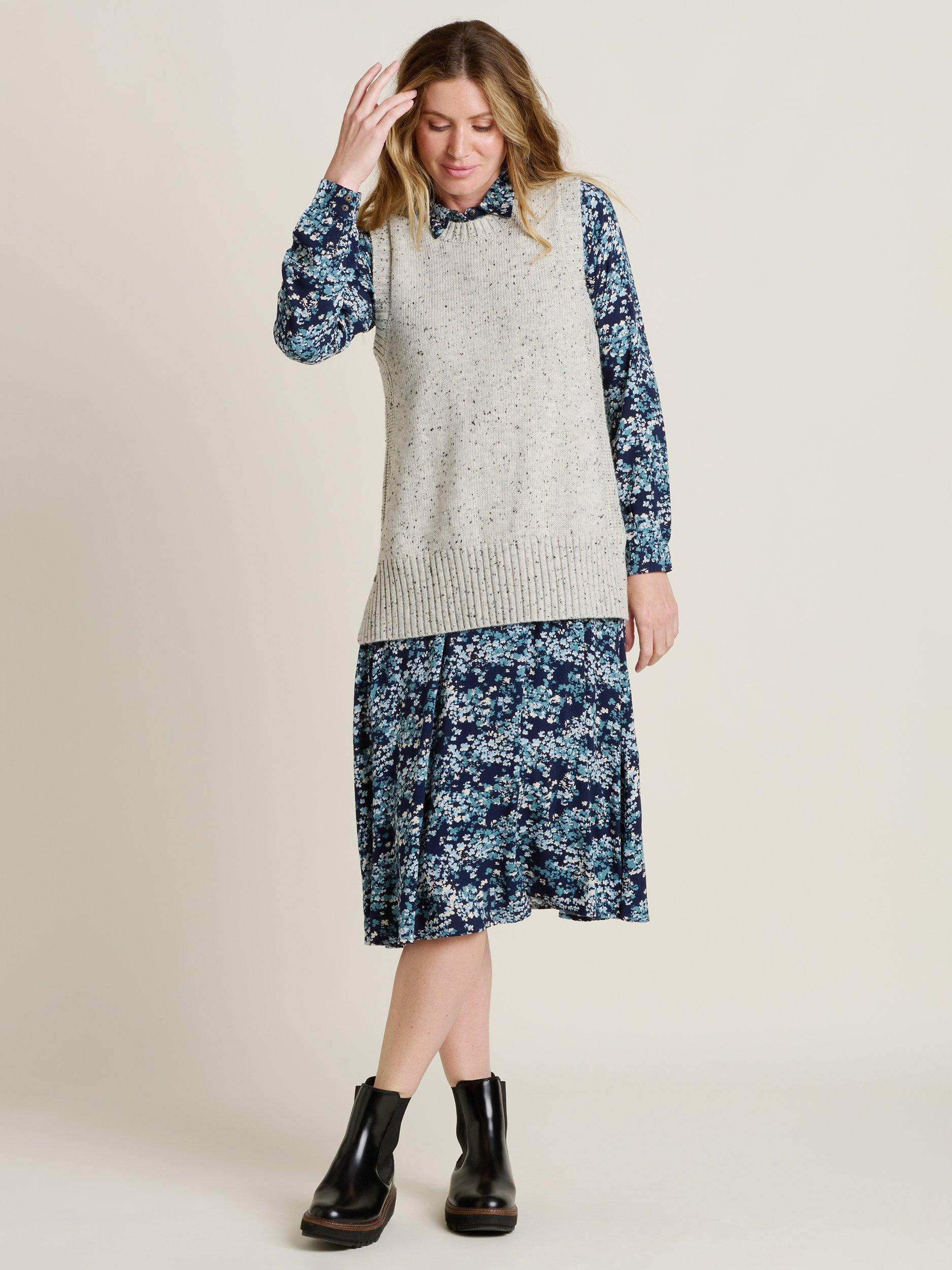 Product image 4 of 4, which shows Brakeburn Nep Knitted Vest Top, Grey, 8