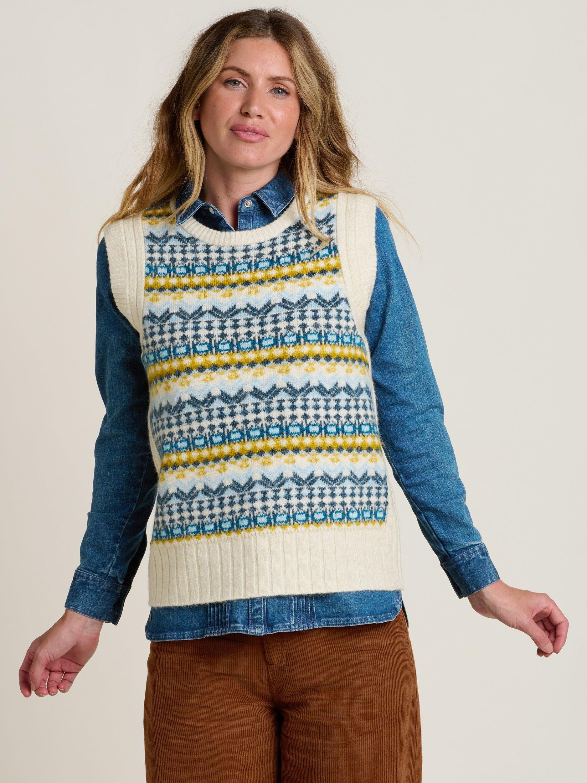 Product image 1 of 4, which shows Brakeburn Fair Isle Knit Vest Top, Multi, 8