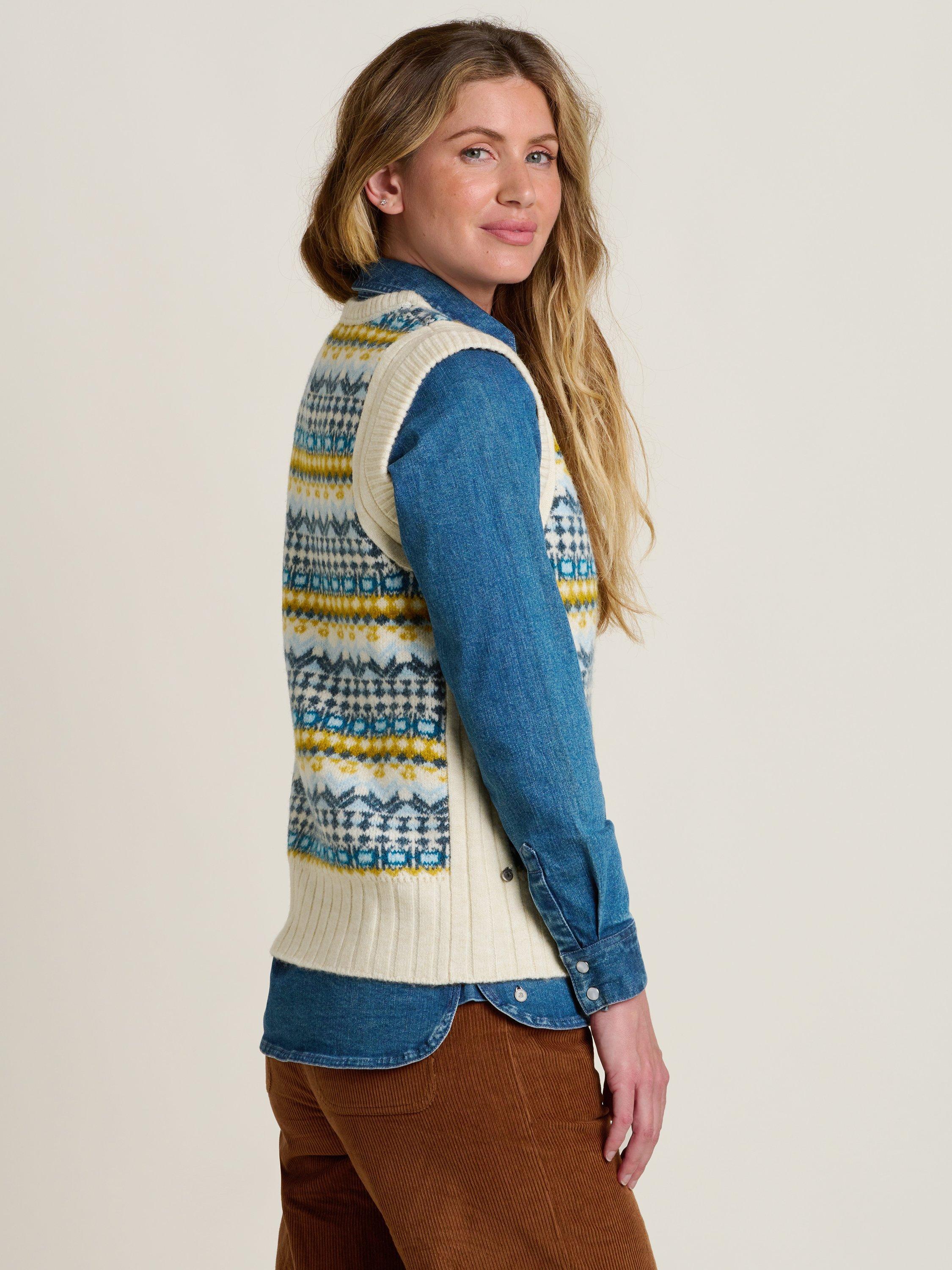 Product image 3 of 4, which shows Brakeburn Fair Isle Knit Vest Top, Multi, 8