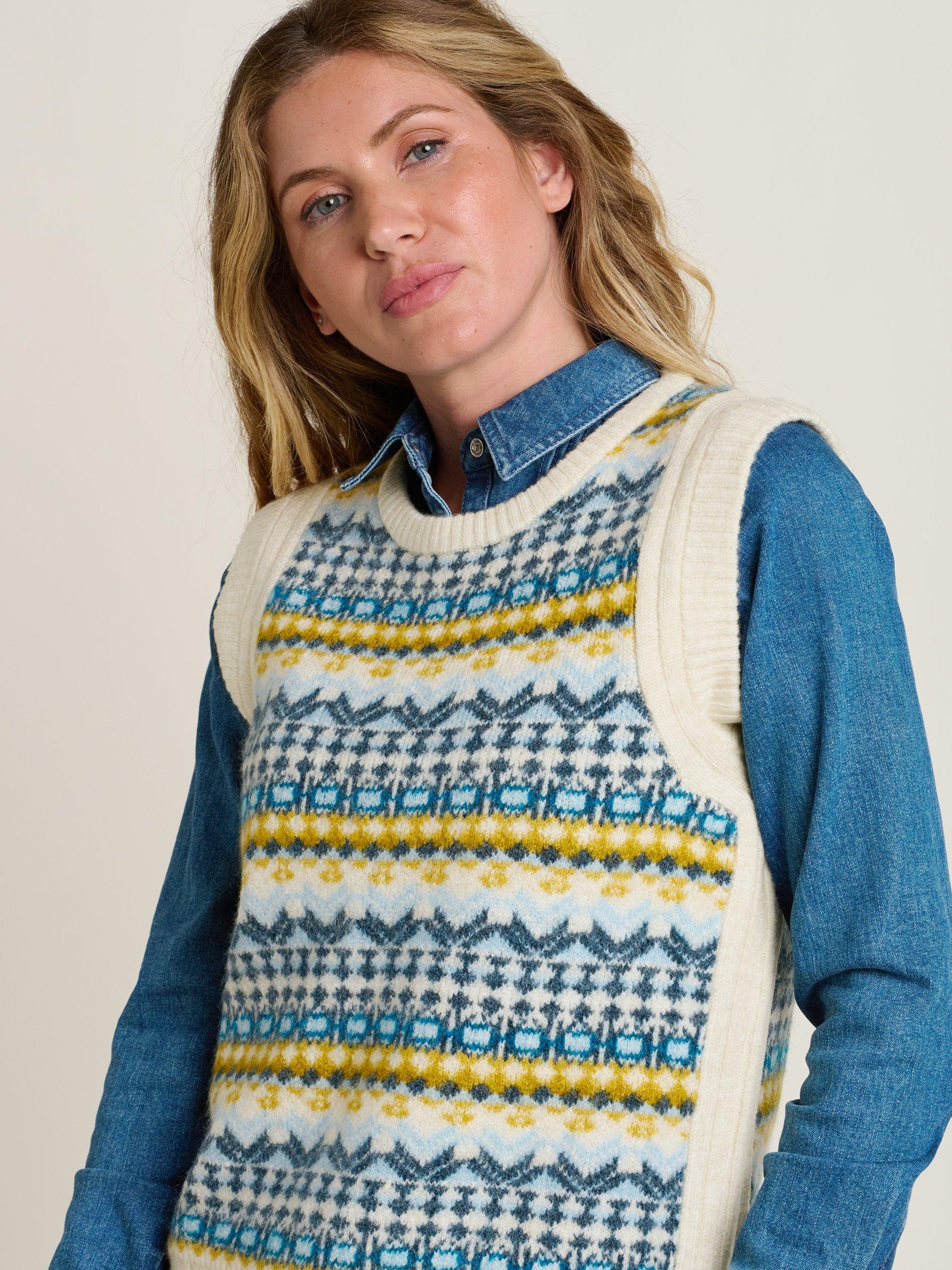 Product image 4 of 4, which shows Brakeburn Fair Isle Knit Vest Top, Multi, 8