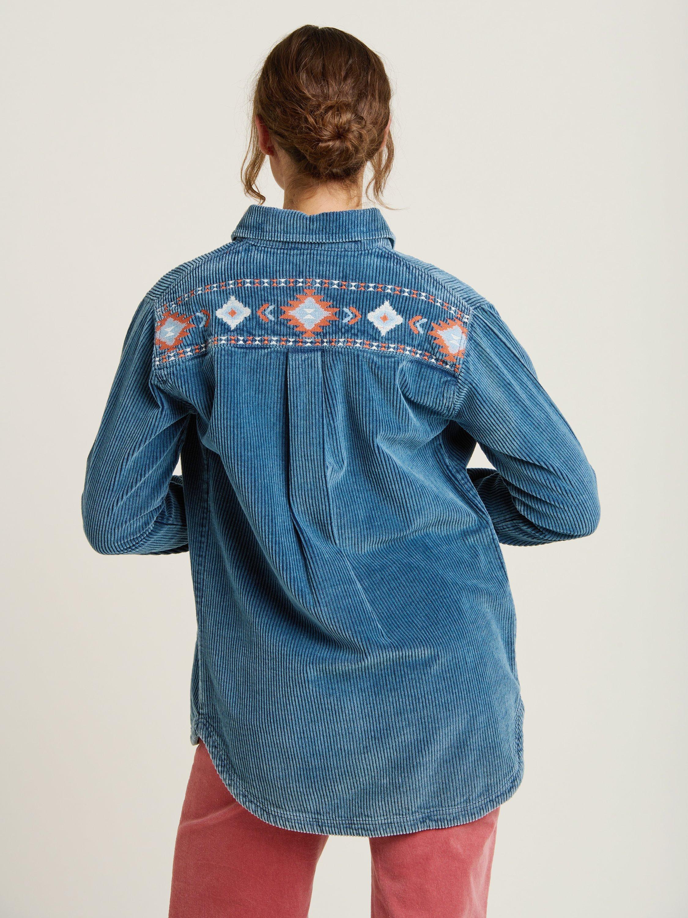 Product image 2 of 4, which shows Brakeburn Alum Chunky Cord Shacket, Blue, 8