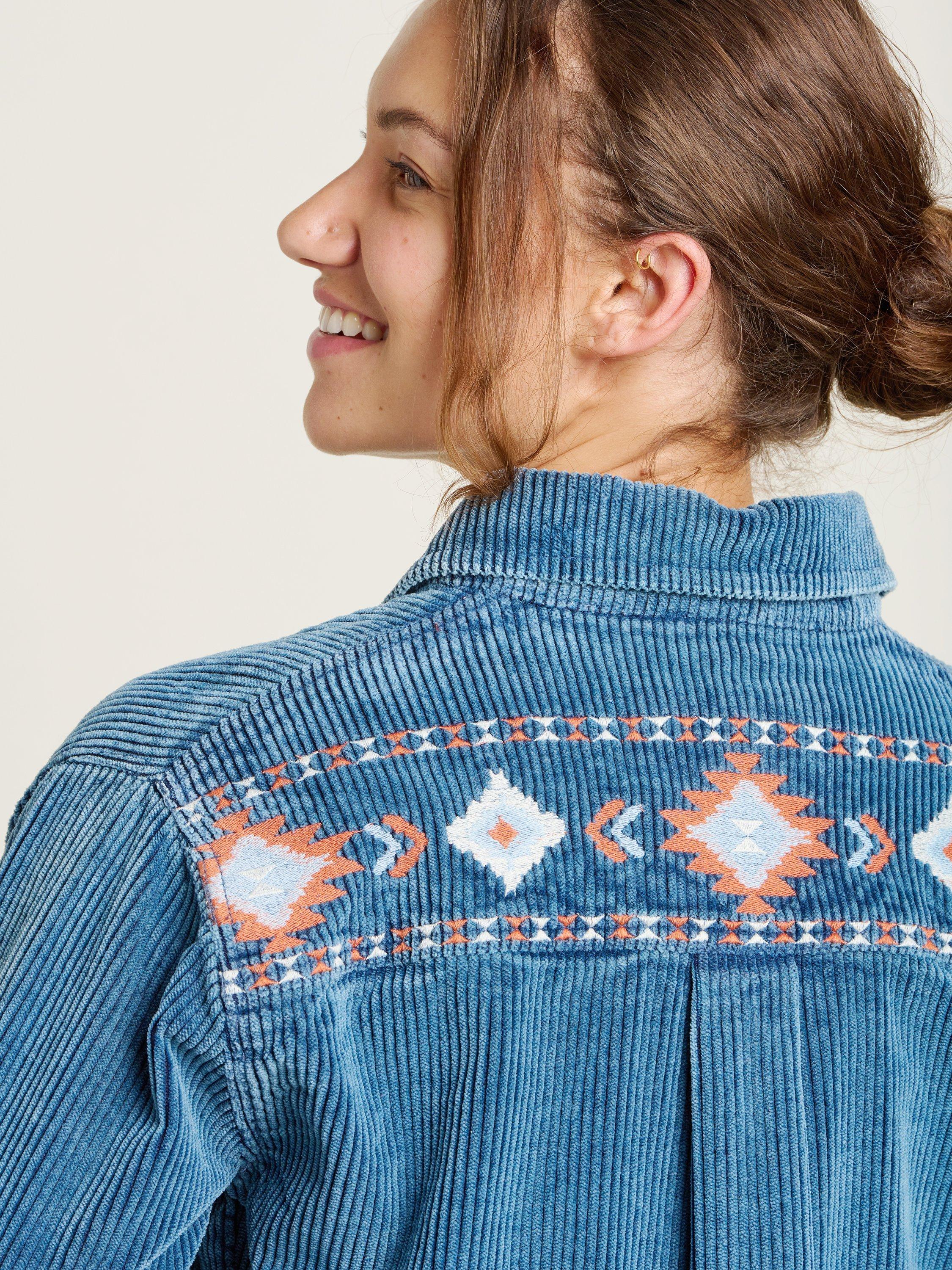 Product image 3 of 4, which shows Brakeburn Alum Chunky Cord Shacket, Blue, 8