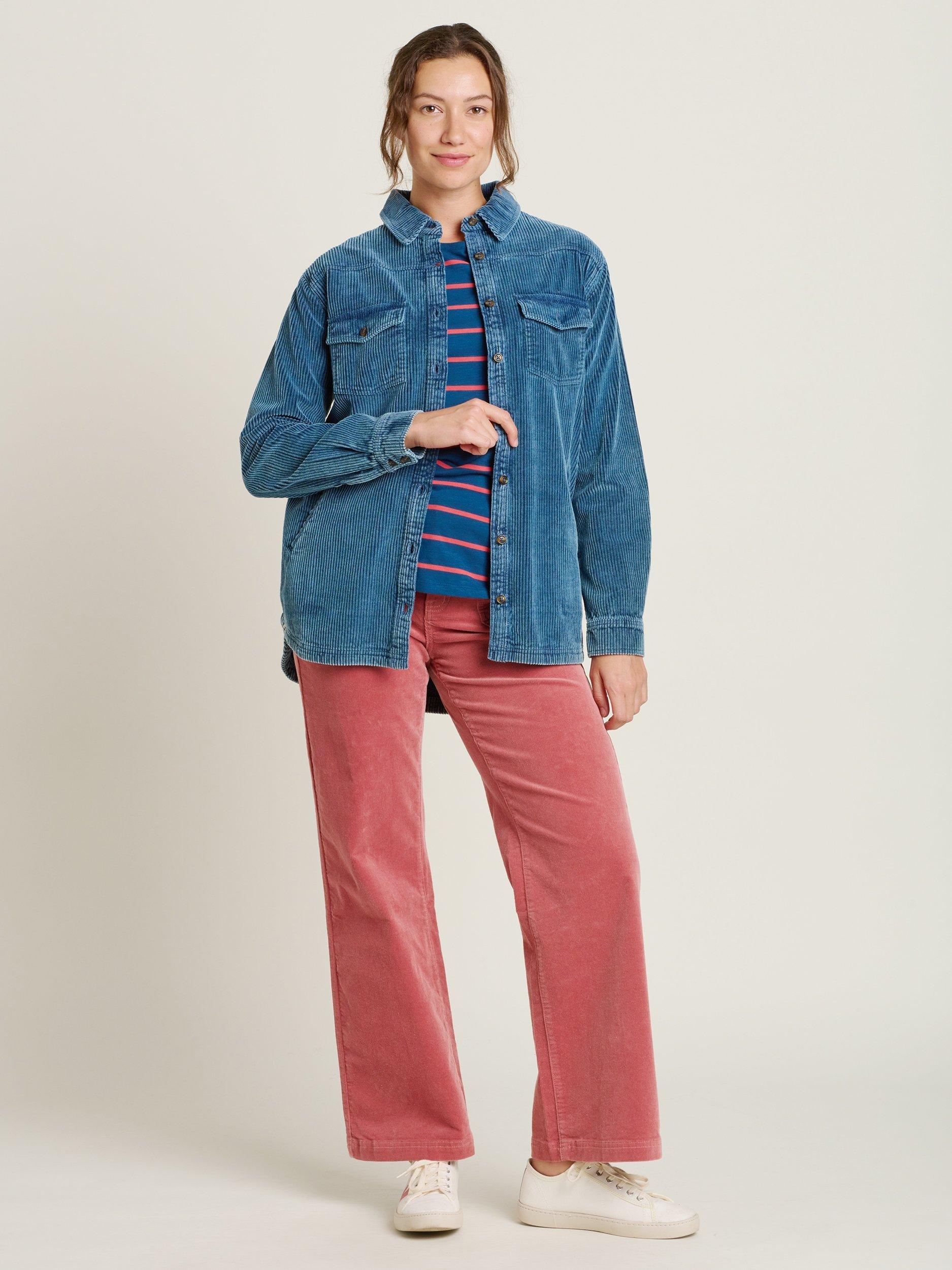 Product image 4 of 4, which shows Brakeburn Alum Chunky Cord Shacket, Blue, 8