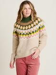 Brakeburn Fair Isle Chunky Knit Jumper, Stone/Multi