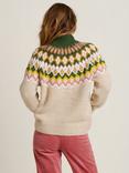 Brakeburn Fair Isle Chunky Knit Jumper, Stone/Multi, Stone/Multi