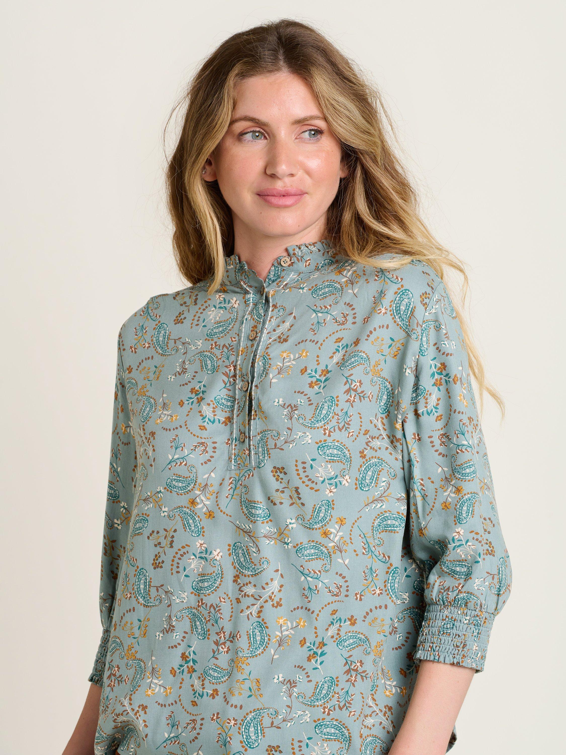 Product image 4 of 4, which shows Brakeburn Mia Paisley Floral Top, Multi, 8